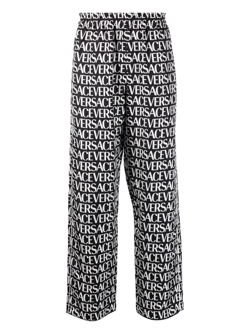 logo-print silk trousers
