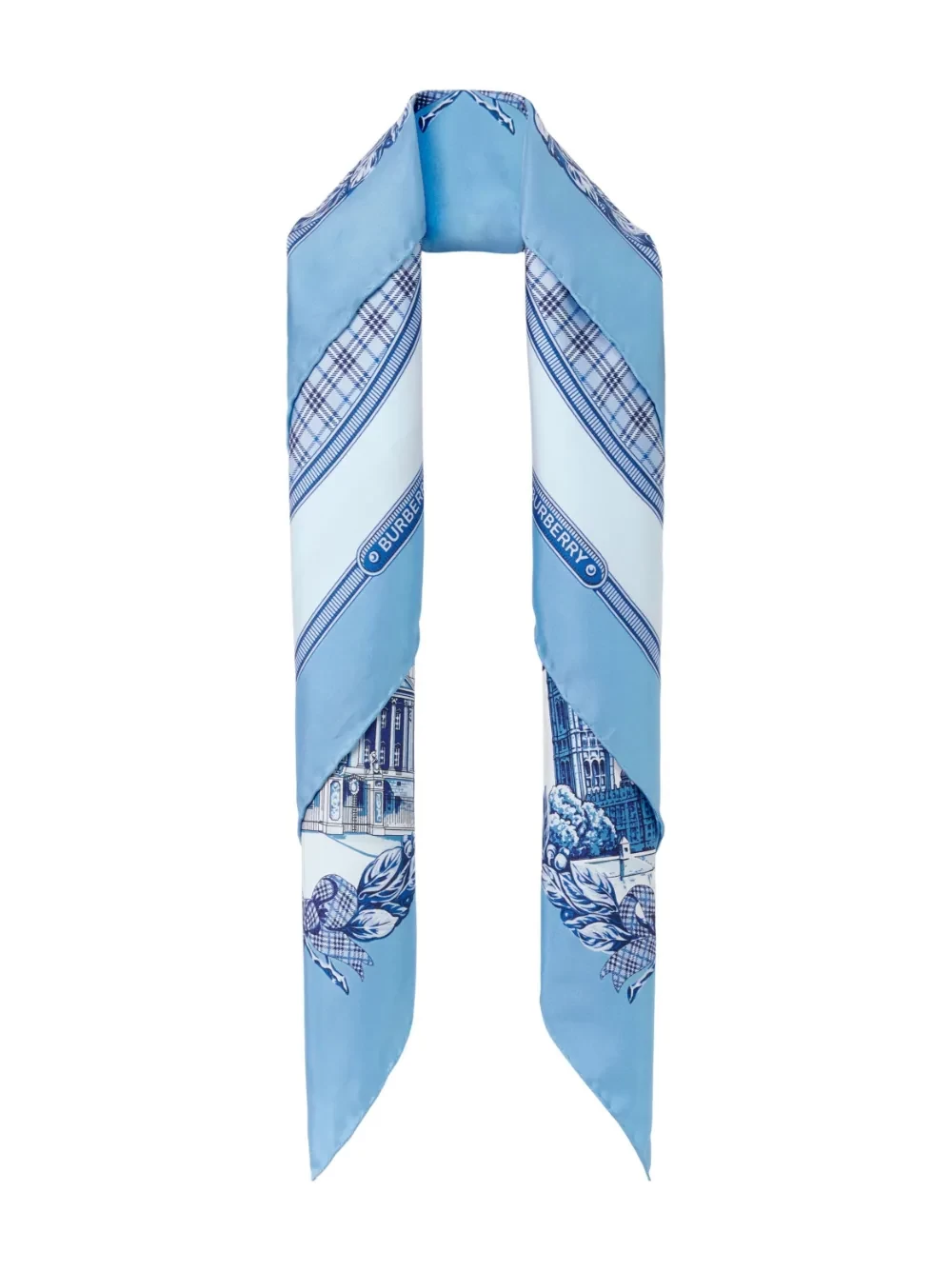 Monuments-print silk square scarf