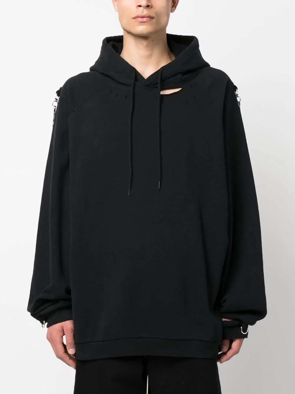 artwork-print cotton hoodie