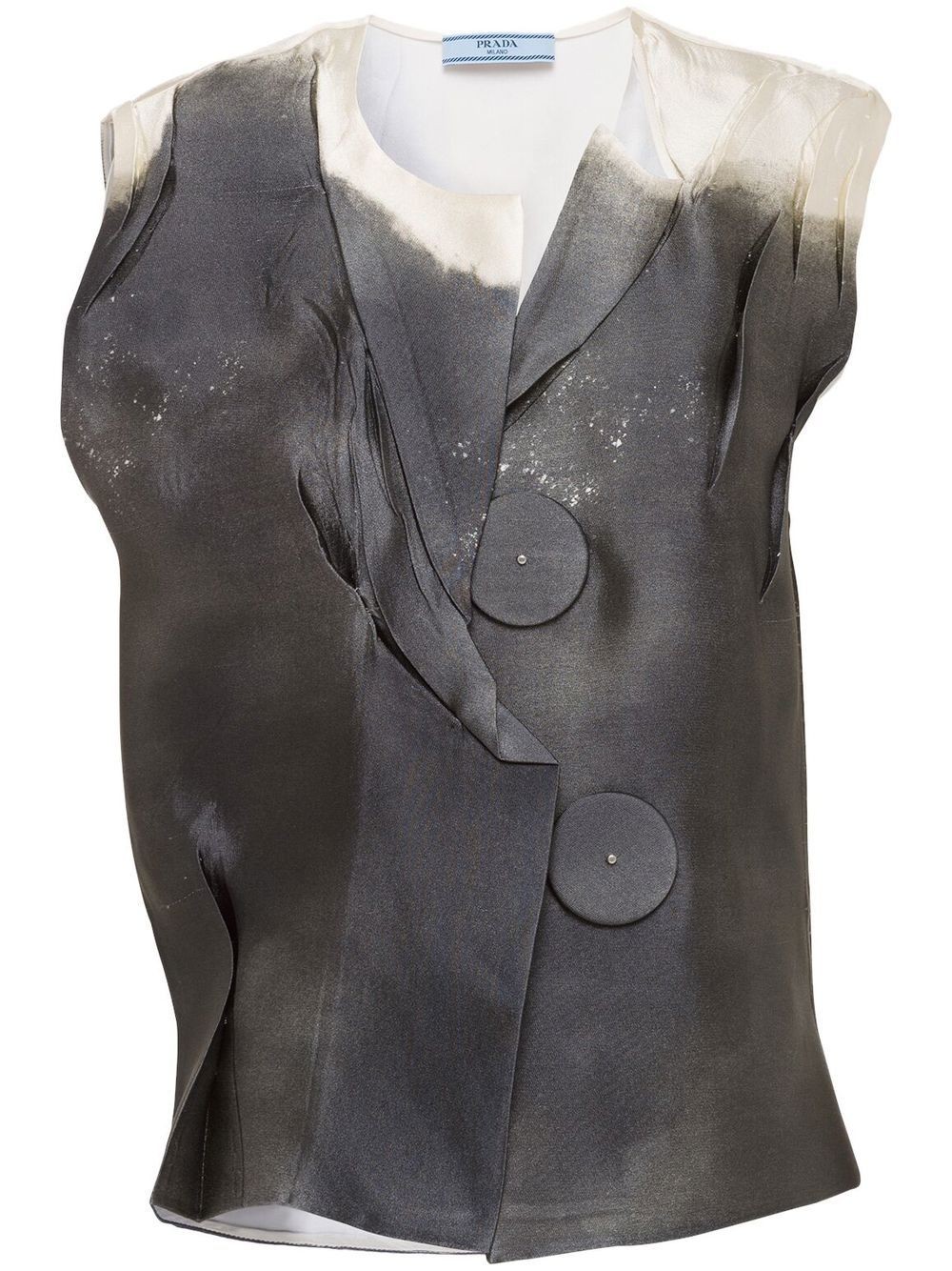 creased-detail sleeveless blouse
