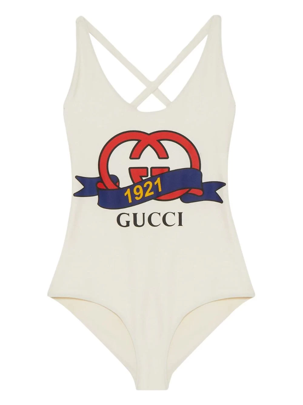 logo-print V-neck one-piece