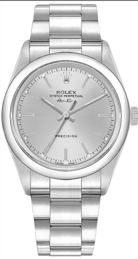 Air King 34mm Silver Dial Luxury Watch 14000