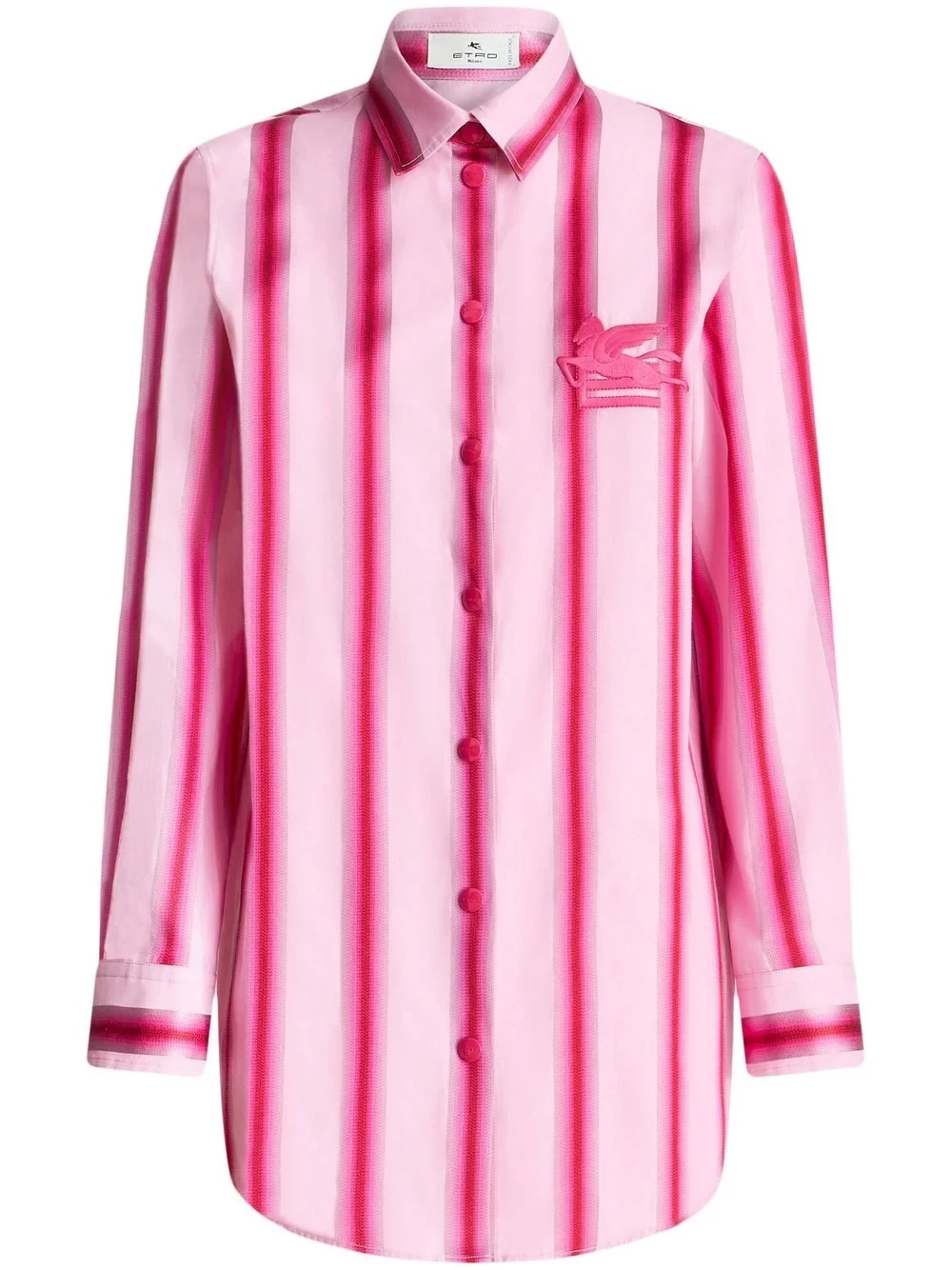 vertical stripe-print shirt