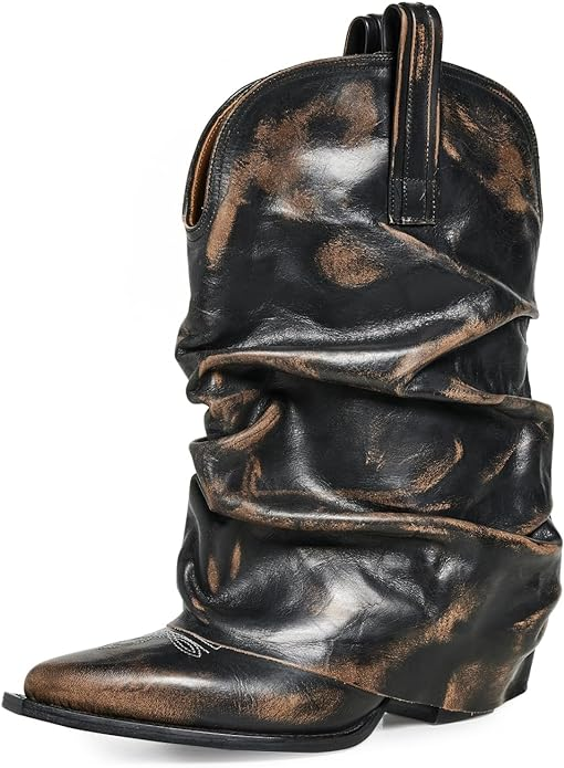 R13 Women's Chunky Cowboy Boots with Sleeve