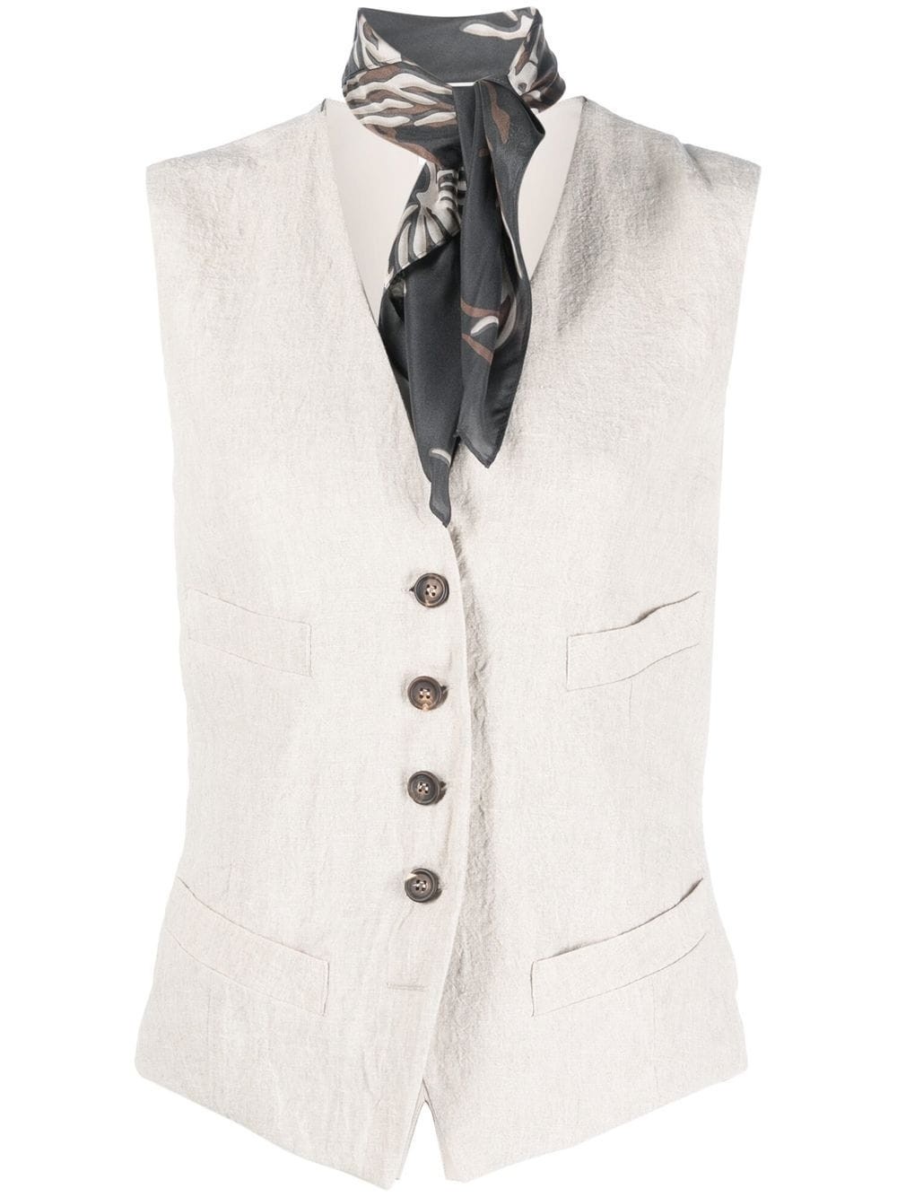 V-neck button-up waistcoat