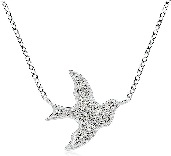 Angara Natural Diamond Pendant Necklace for Women, Girls in 14K Solid Platinum | April Birthstone | Jewelry Gift for Her | Birthday|Wedding Anniversary