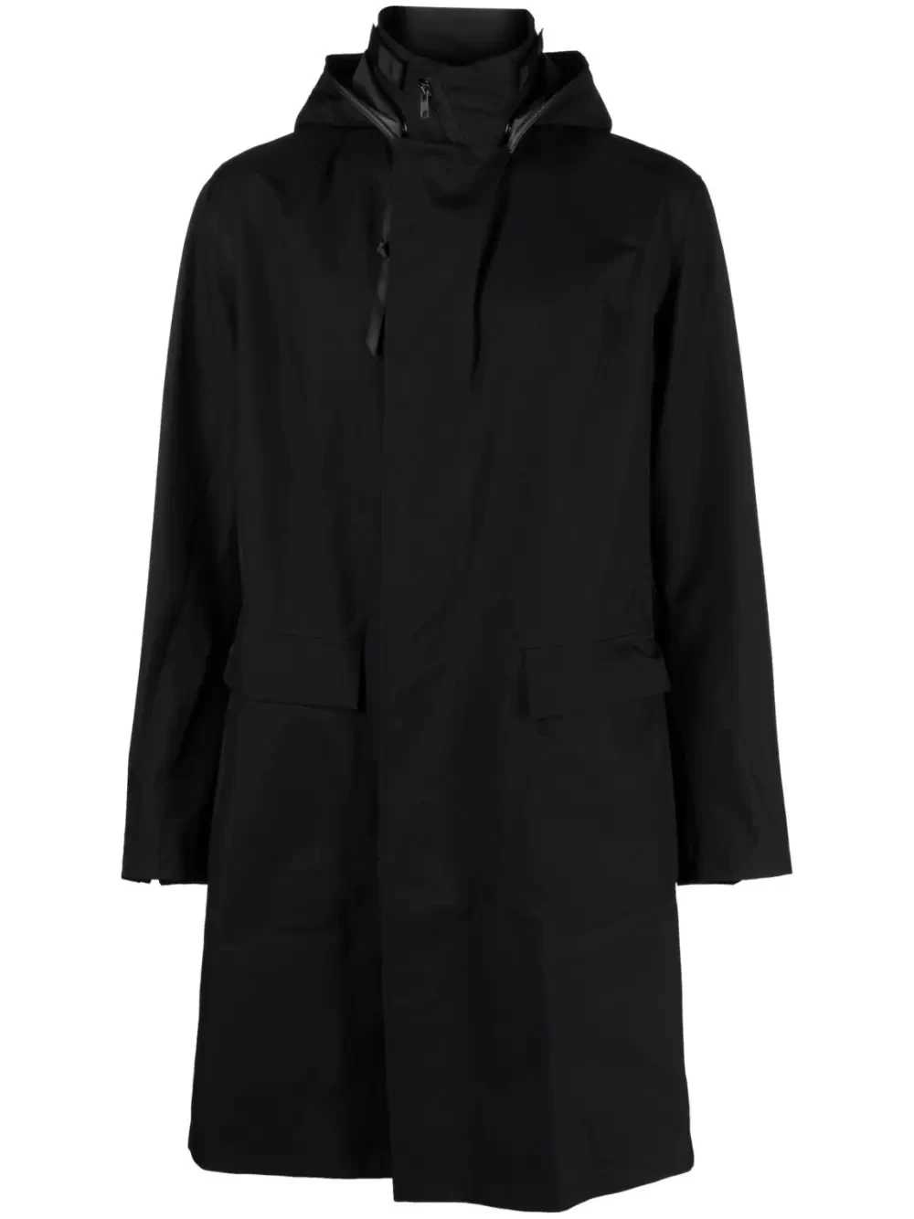 detachable-hood waterproof trench coat