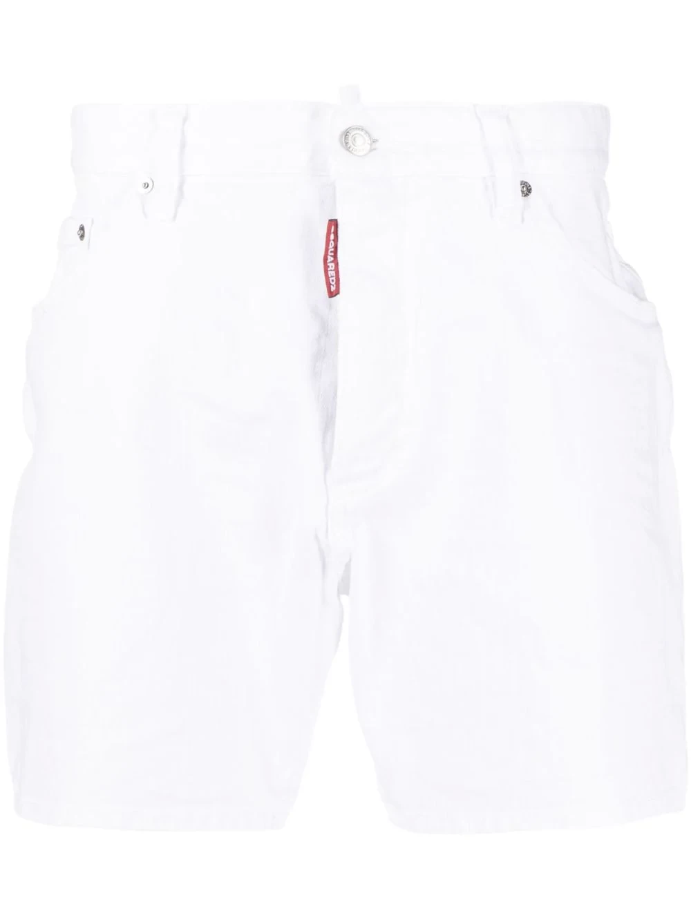 thigh-length cotton shorts