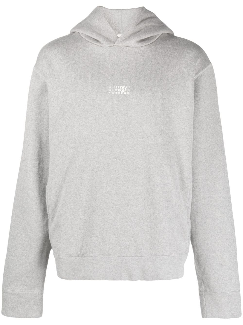 embroidered-logo melange-effect hoodie