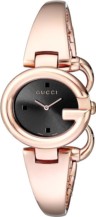 GUCCI Guccissima Collection Rose Gold-Tone Stainless Steel Bangle Women's Watch(Model:YA134509)