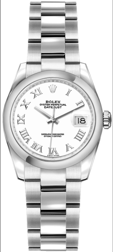 Rolex Lady-Datejust 26 Oyster Bracelet White Dial Watch 179160