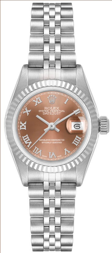Rolex Lady-Datejust 26 18k White Gold Fluted Bezel Women's Watch 69174