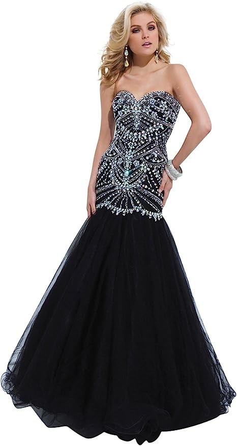 Black Strapless Mermaid Formal Prom Dress