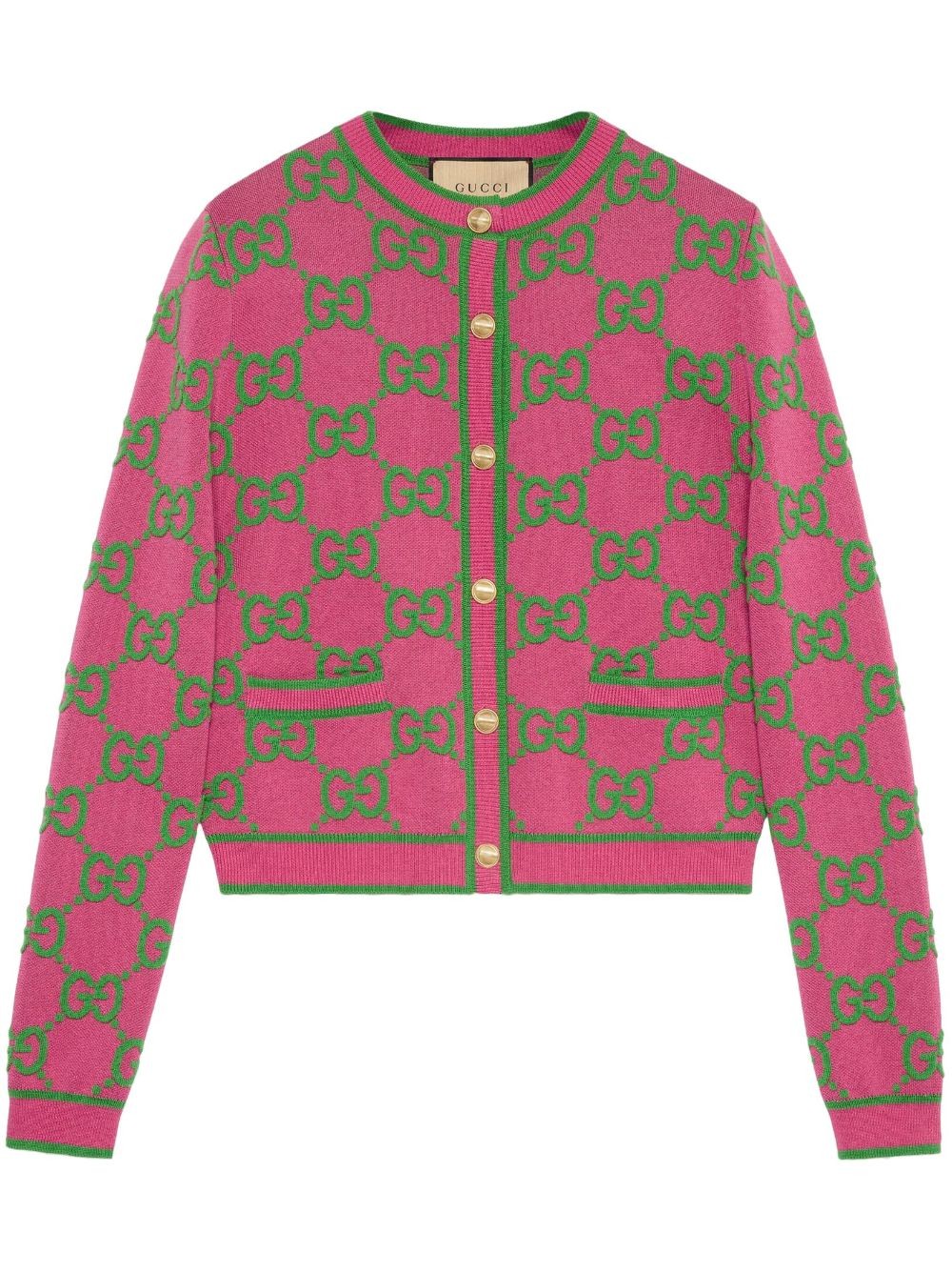 logo-jacquard cardigan