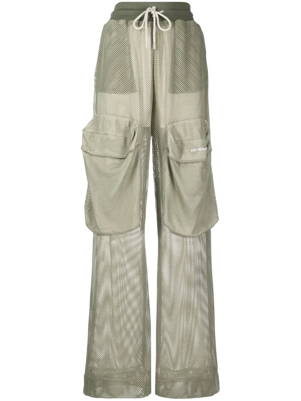 Mesh Cargo wide-leg trousers