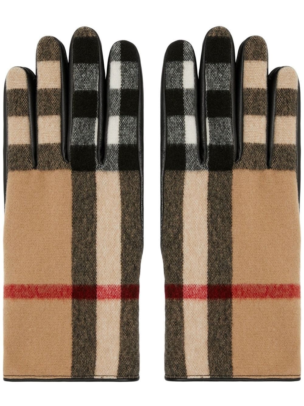 Exaggerated Check wool gloves