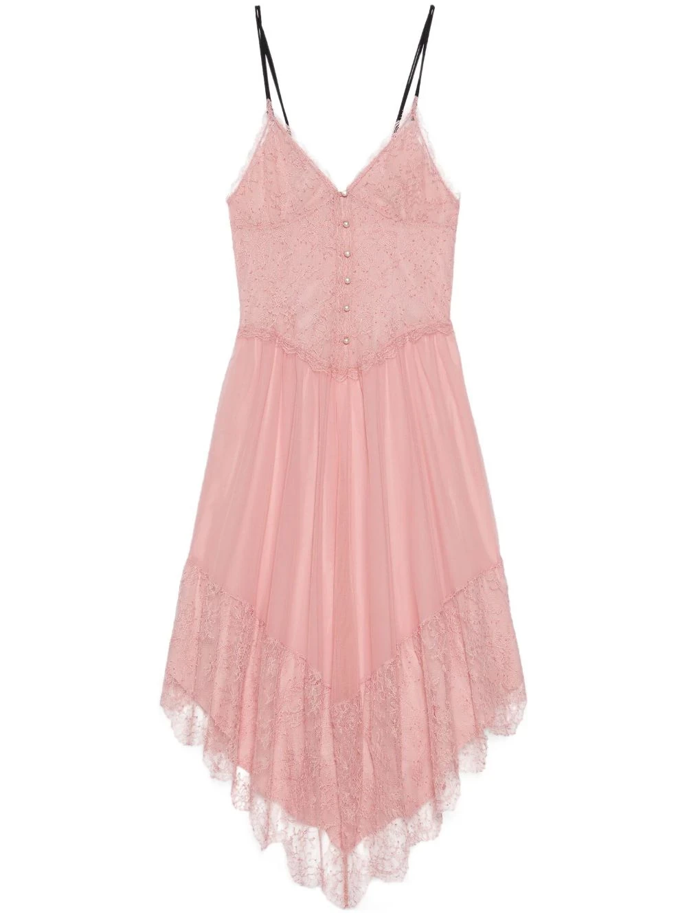 lace-trimmed lingerie dress