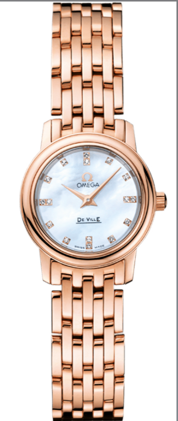 Omega De Ville Prestige Quartz 18k Rose Gold Women's Watch 4116.75.00