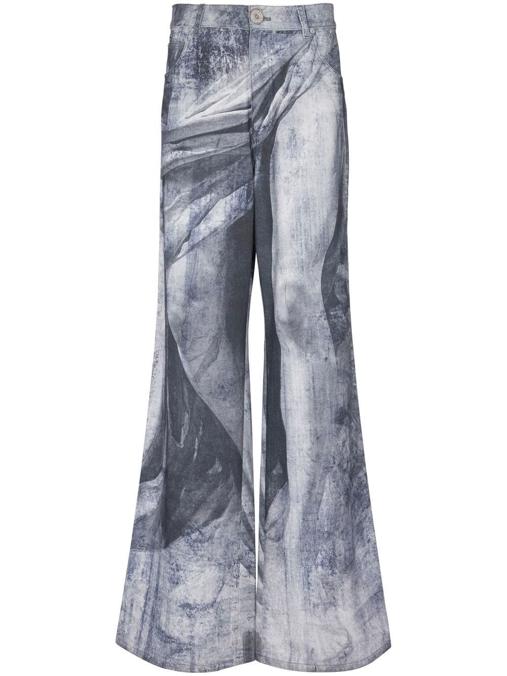 graphic-print wide-leg jeans