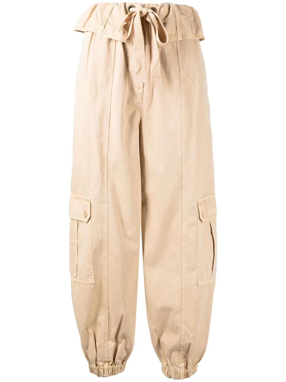 drawstring-waist cargo trousers