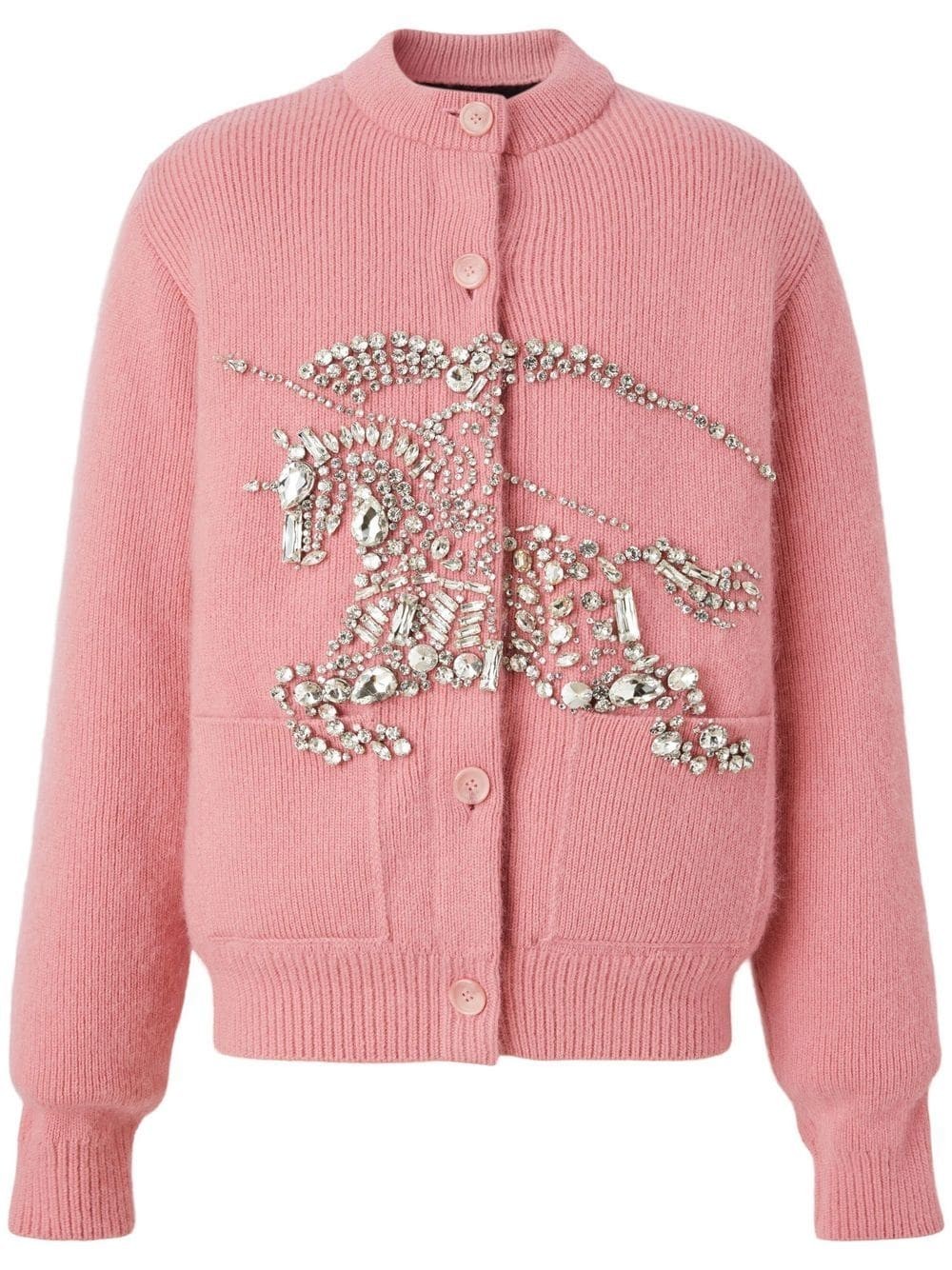 crystal-embellished motif padded cardigan