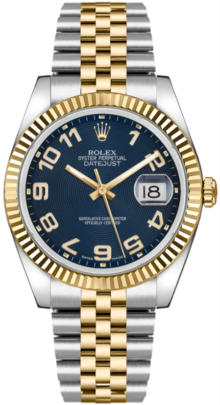 Rolex Datejust 36 Yellow Gold Fluted Bezel Watch 116233