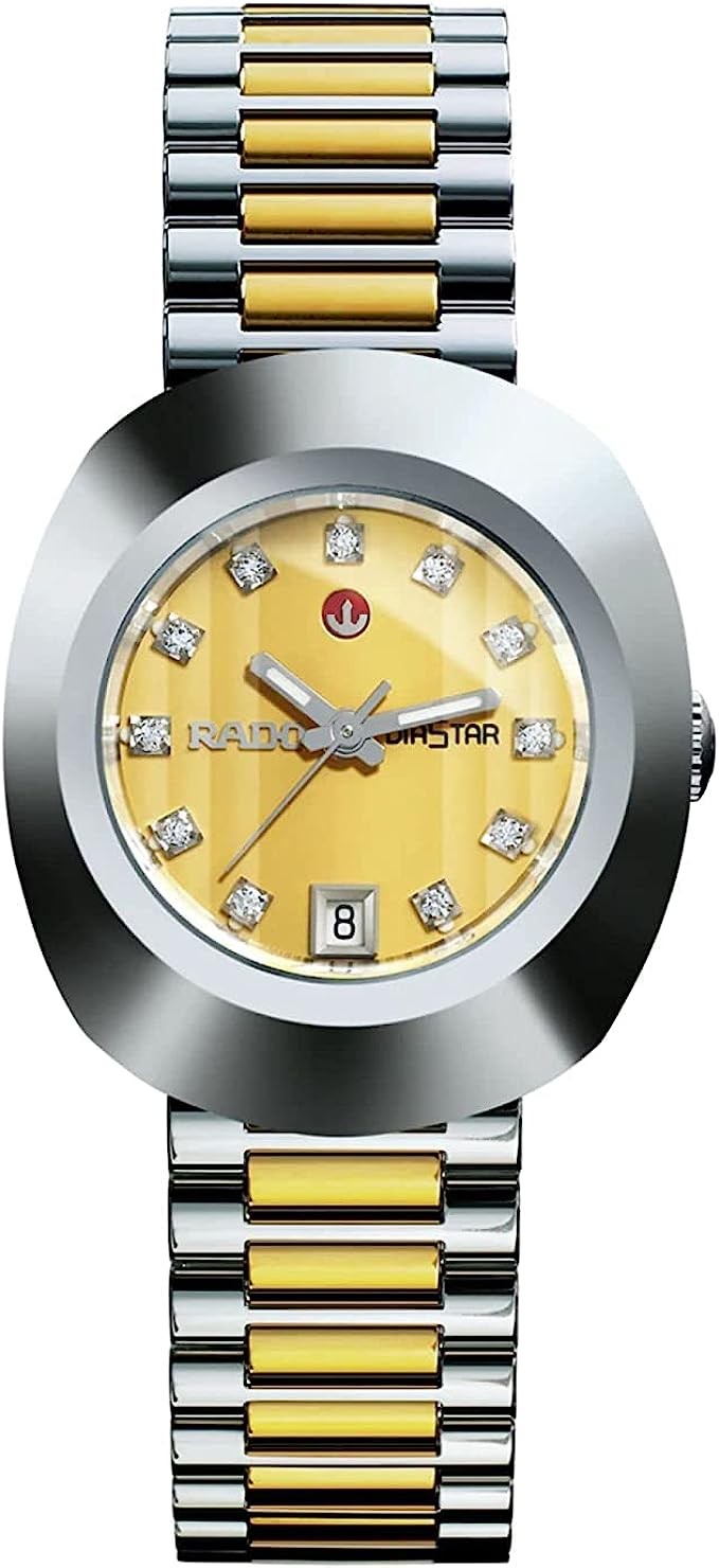 Rado DiaStar Original Swiss Automatic Watch with Stainless Steel Strap, Gold, 21 (Model: R12403633)