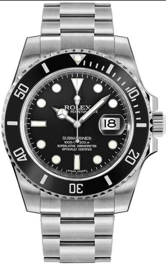 Submariner Men's Luxury Diver Watch Black Dial 114060-0002