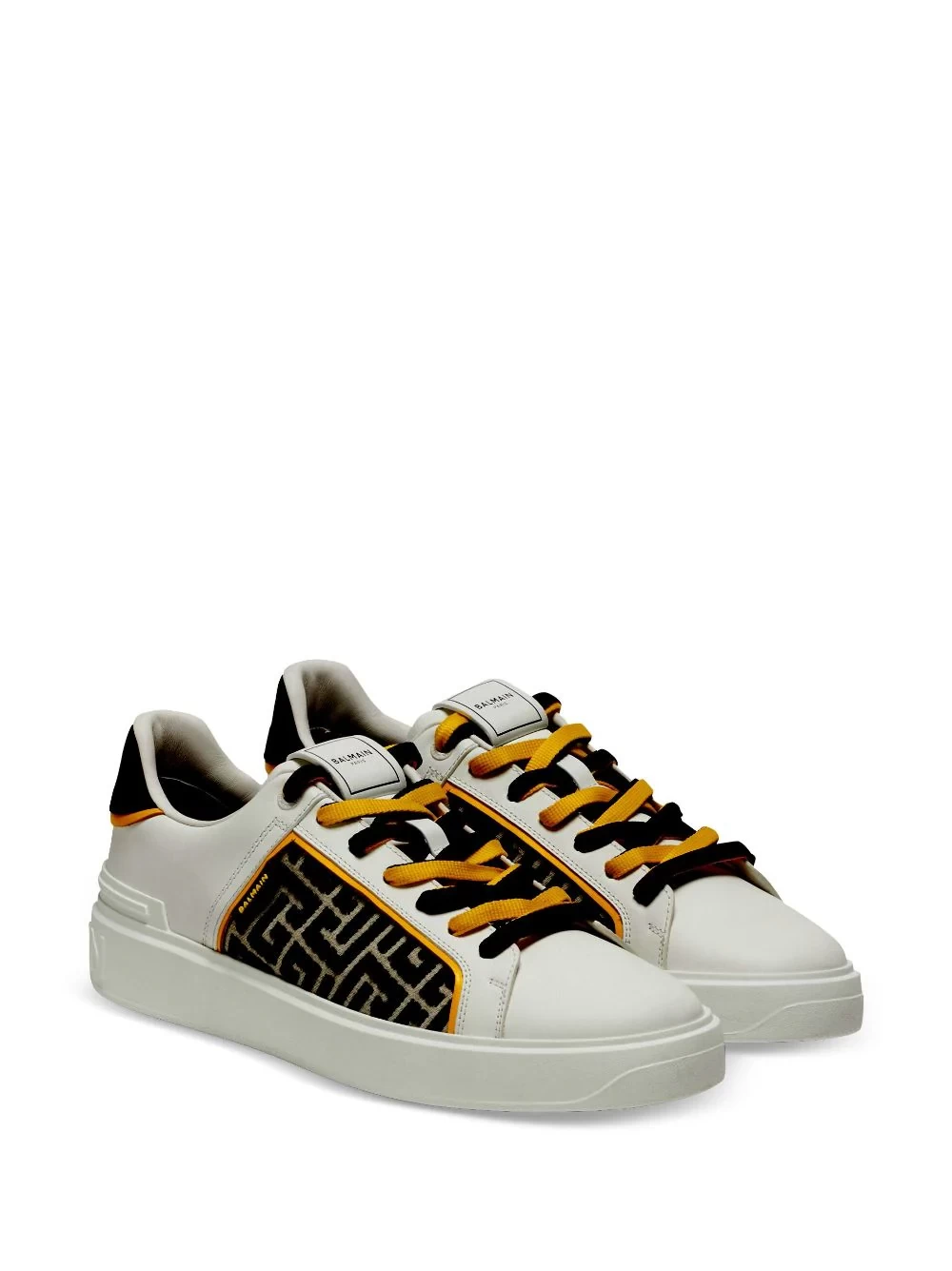 monogram-pattern lace-up sneakers