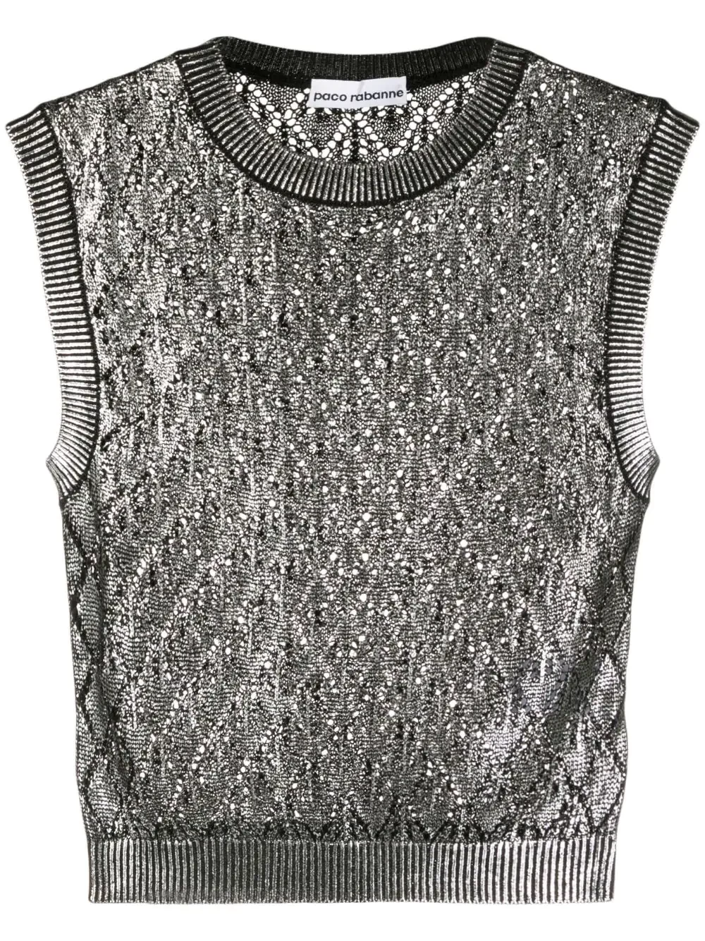 metallic knit vest