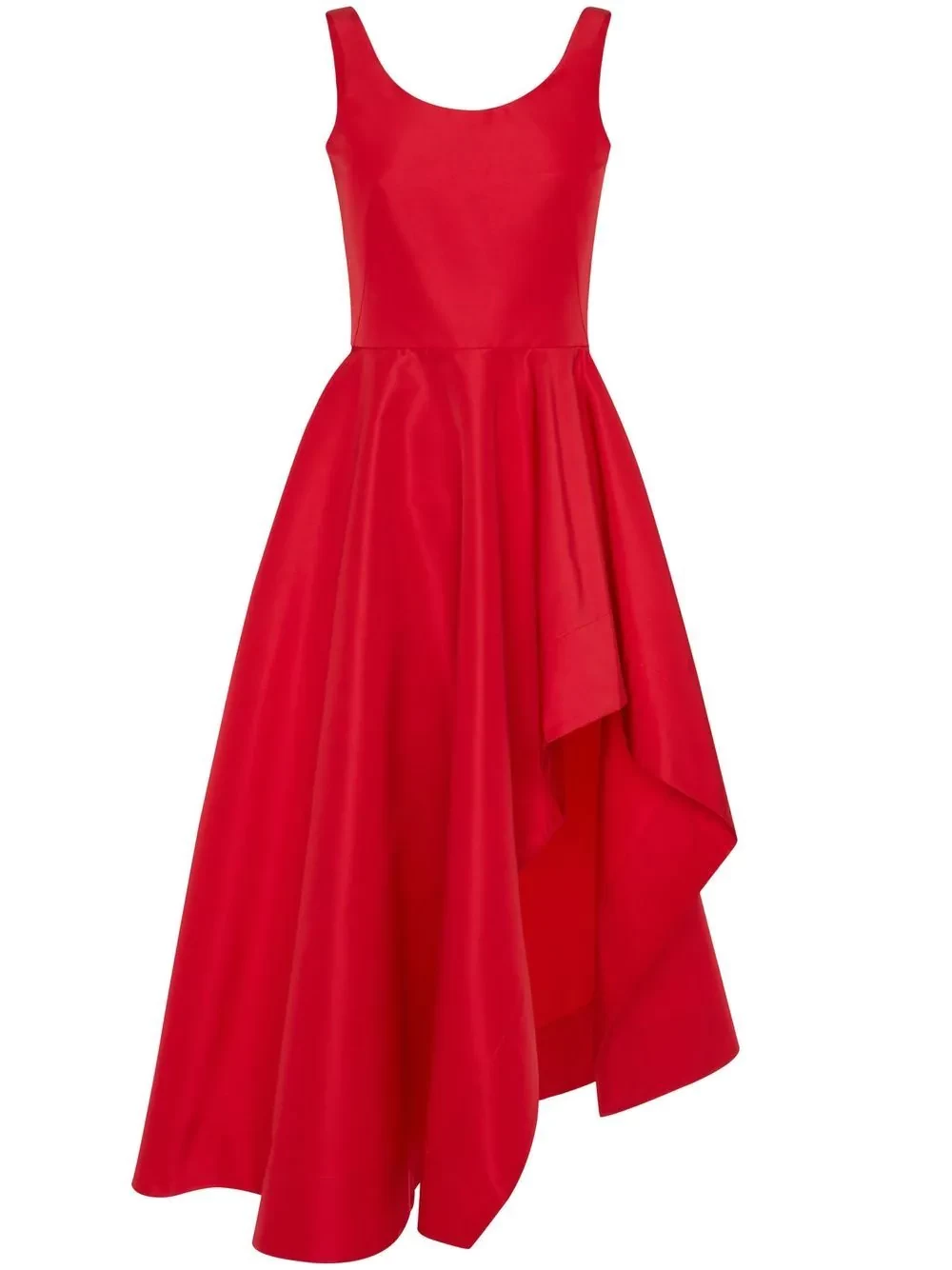 asymmetric draped midi dress