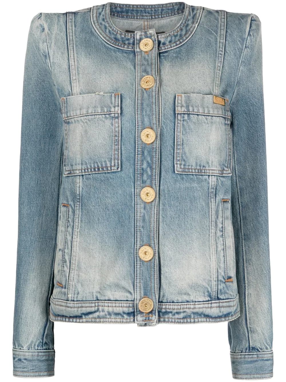 logo-plaque denim jacket