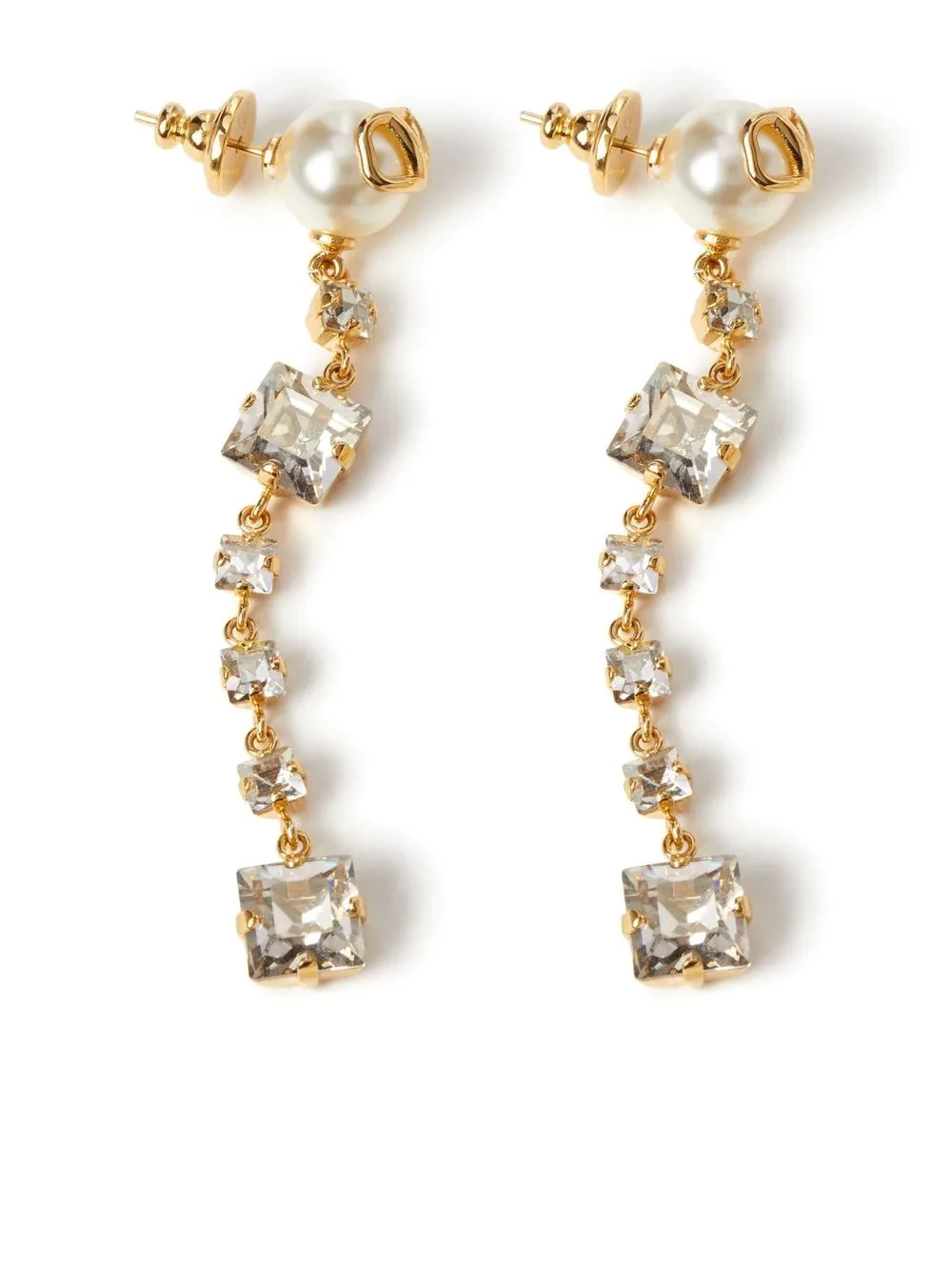 VLogo Signature crystal drop earrings