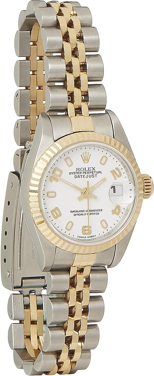 Rolex Pre-Loved 18K Yellow Gold & Stainless Steel Arabic Datejust 79173 26mm, White